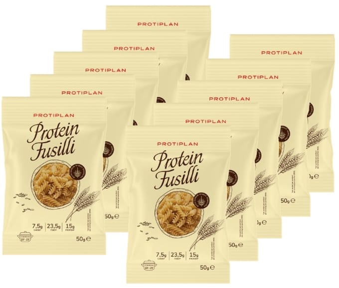 Protiplan - Proteine Fusilli Pasta - Low Carb - Eiwitrijk - 10 Stuks - Dieet - Maaltijden