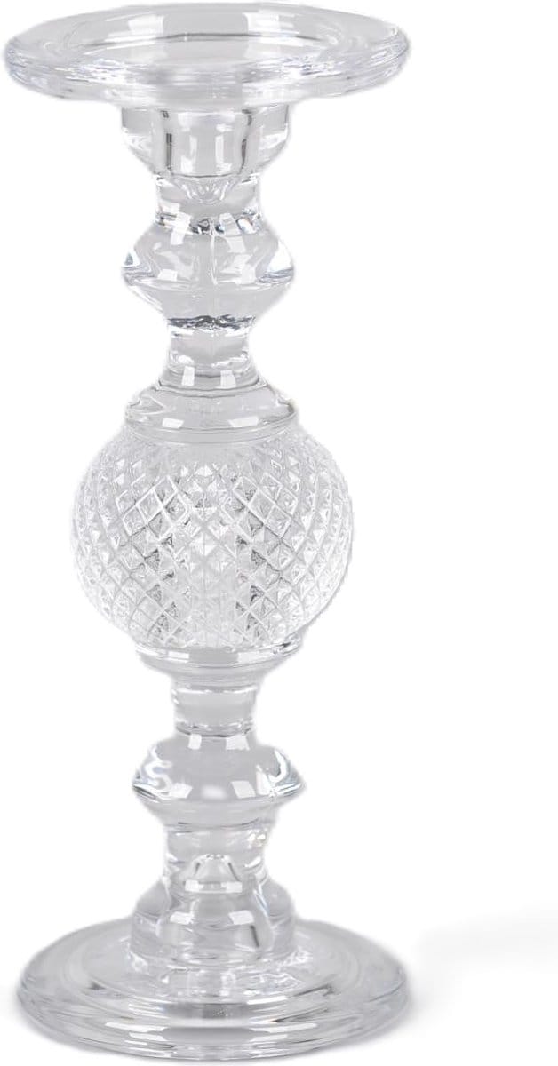 Rasteli - Kaarsenhouder - glas - transparant - D11,5 x H29 cm