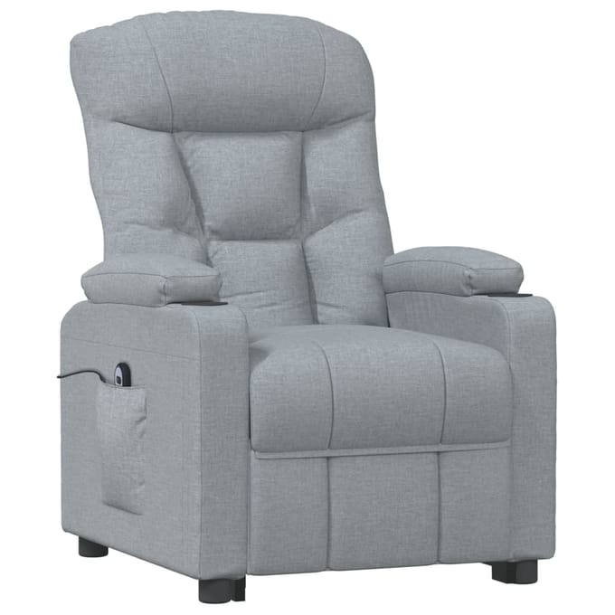 vidaXL - Fauteuil - elektrisch - verstelbaar - stof - lichtgrijs