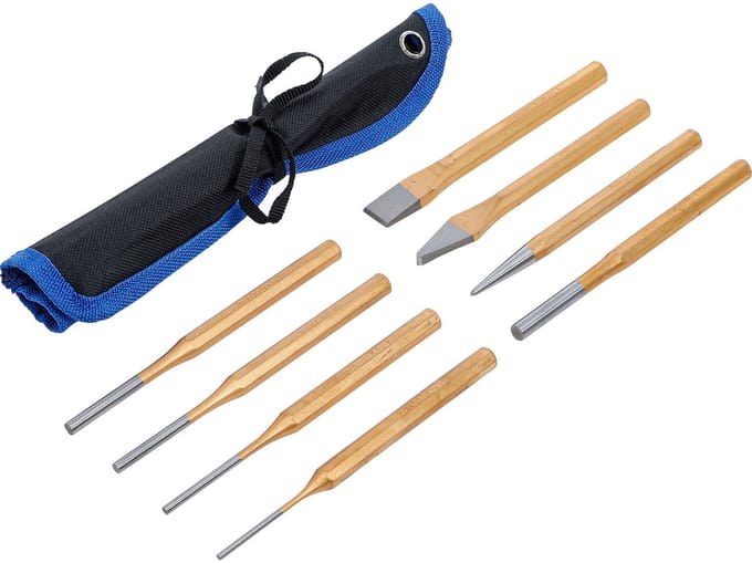 BGS Pendrijverset 150 mm incl. beitel + centerpunt, 8 delig