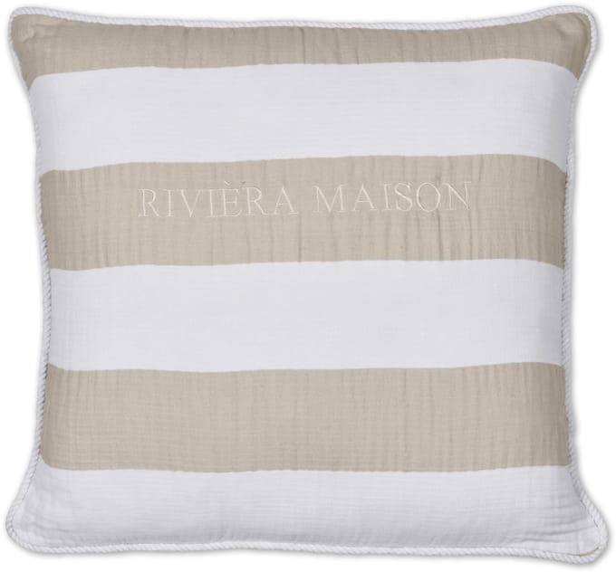 Riviera Maison Striped Sierkussen - 45x45 cm - Zand