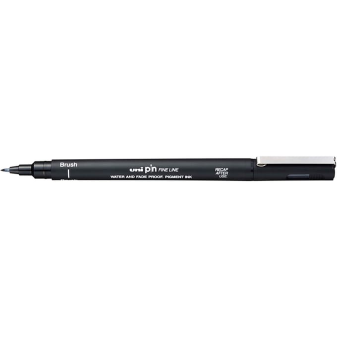 Fineliner Uni-ball Pin brush fijn zwart |