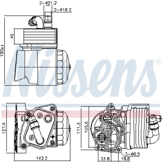 Olie radiator, motorolie NISSENS 91323