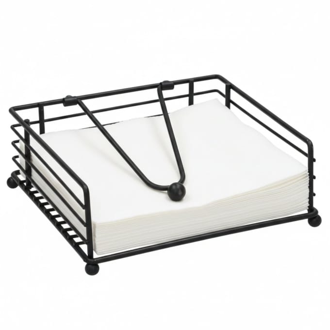 Gerimport Servettenhouder - metaaldraad - 18 x 7 cm - metaal - tafeldecoratie