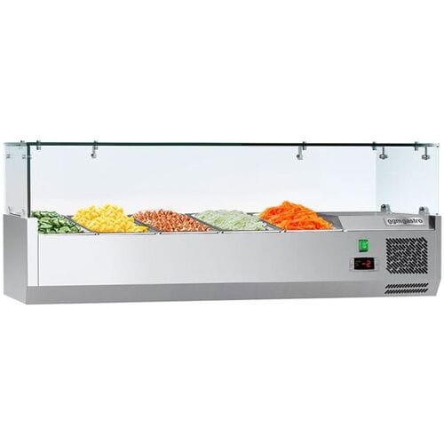 GGM Gastro Opzetkoelvitrine ECO - 1200x335mm - 5x GN 1/4 zilver