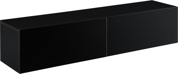 Zwevend kastje Evaton 140x33x30 cm zwart hoogglans