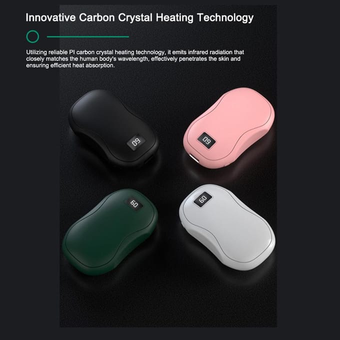 2 in 1 Draagbare Handwarmer Pocket Digitale Powerbank Winter Oplaadbare Handverwarmer met 3 wit