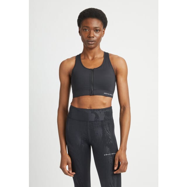 RÖHNISCH - Essential Zip Sportsbra - Sport bh dames - Zwart