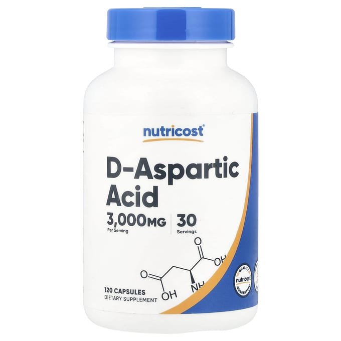 Nutricost, d-asparaginezuur, 3000 mg, 120 capsules (750 mg per capsule)