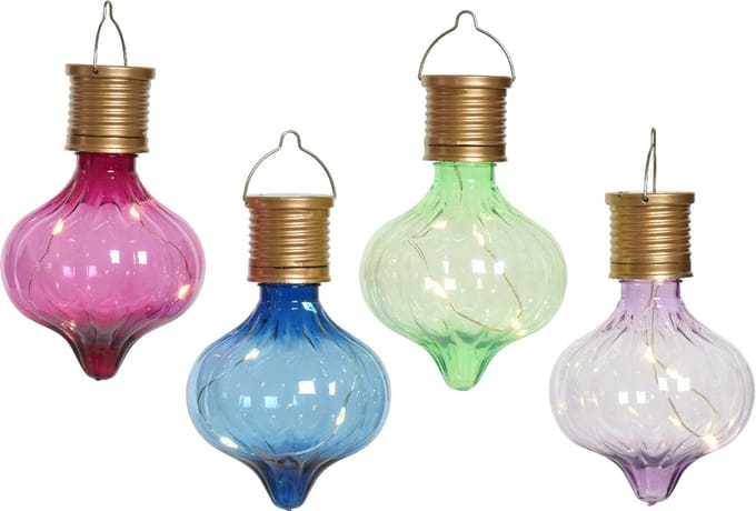 Kaemingk - Solar Hanglamp - 7,7x11,7cm - Plastic - Cebulavorm