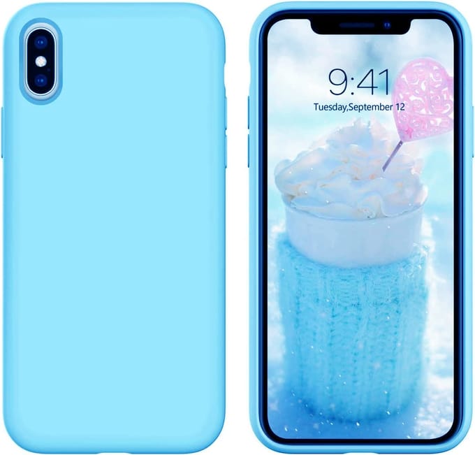 Solid hoesje Soft Touch Liquid Silicone Flexible TPU Cover - Geschikt voor: iPhone XR - Lichtblauw