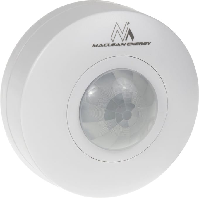 Maclean - PIR-bewegingsmelder voor plafondmontage 360e schemerdetector - bereik 6m max. belasting 1200W, IP20, MCE314 W