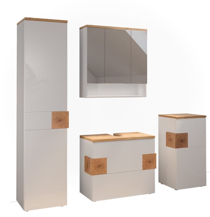 Vicco Badkamermeubelset Eden, Wit Hoogglans, 4-delig
