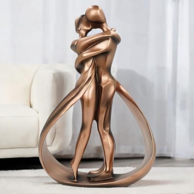 Romantisch Koppelbeeldje - Kussculptuur voor Tafeldecoratie
