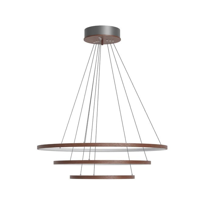 By Rydéns By Rydens LED hanglamp Trione, walnoot, Ø 80 cm, hout