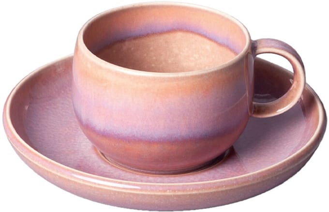 Kaffeetasse mit Untertasse Perlemor Coral 190 ml