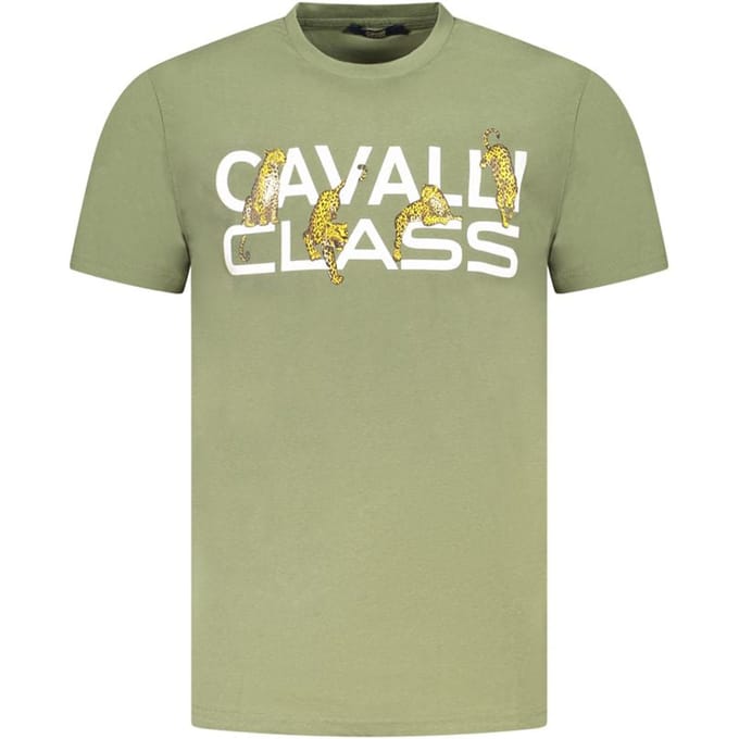 Cavalli Class Verde Katoenen Heren T-Shirt