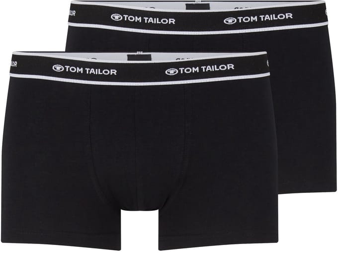 Tom Tailor - Korte boxershorts in een set van 2 - Maat S/4 - black uni