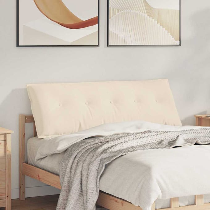 vidaXL - Rugkussen - Beige - 140 - x - 50 - cm - Microvezel - Stof
