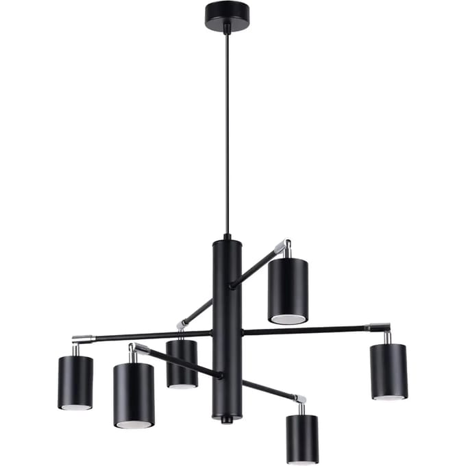 Sollux Lighting Kroonluchte Lemmi - GU10 - zwart - staal - 125x77x77cm