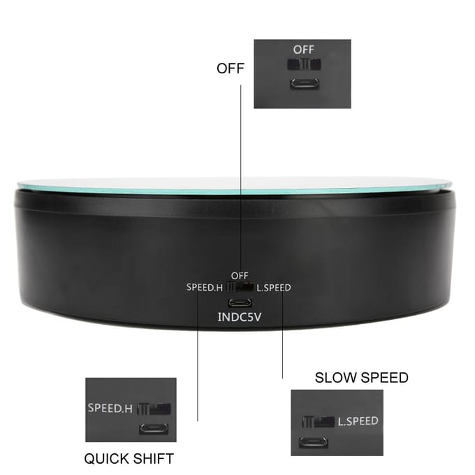 10kg Draagvermogen USB Elektrische 360 Graden Roterende Draaitafel Displaystandaard white