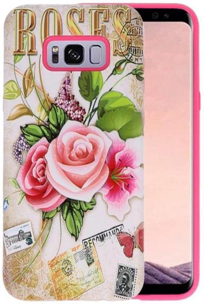 3D Print Hard Case - Hoesje Geschikt voor Samsung Galaxy S8 Plus Roses