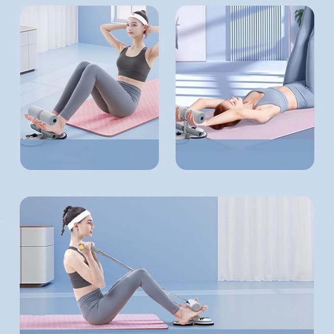 Buiktrainer Hulpmiddel - Core Trainer - Krachtige Core Training - Verstelbare Weerstandsbanden - 27.5 x 14.1 cm - Grijs
