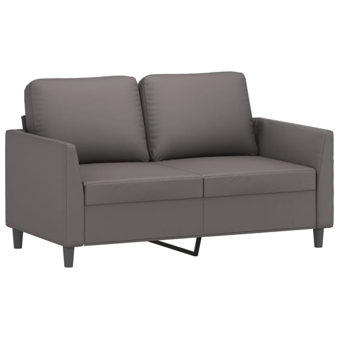 vidaXL - 2-delige - Loungeset - met - kussens - kunstleer - grijs