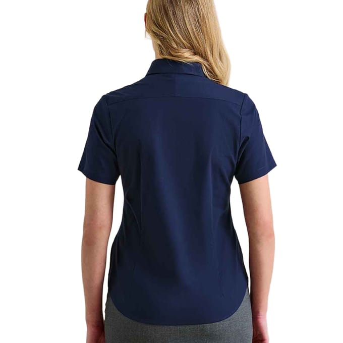 Premier Dames/Dames Supreme Oxford Formeel Overhemd Met Korte Mouwen (Marine)