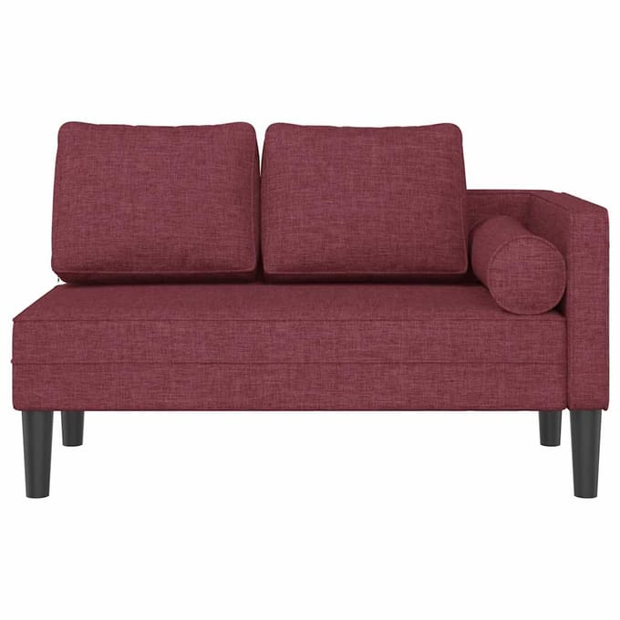 vidaXL - Chaise - longue - met - kussens - stof - wijnrood