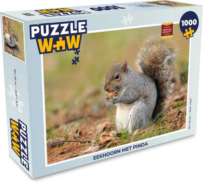 Puzzel Eekhoorn met pinda - Legpuzzel - Puzzel 1000 stukjes volwassenen