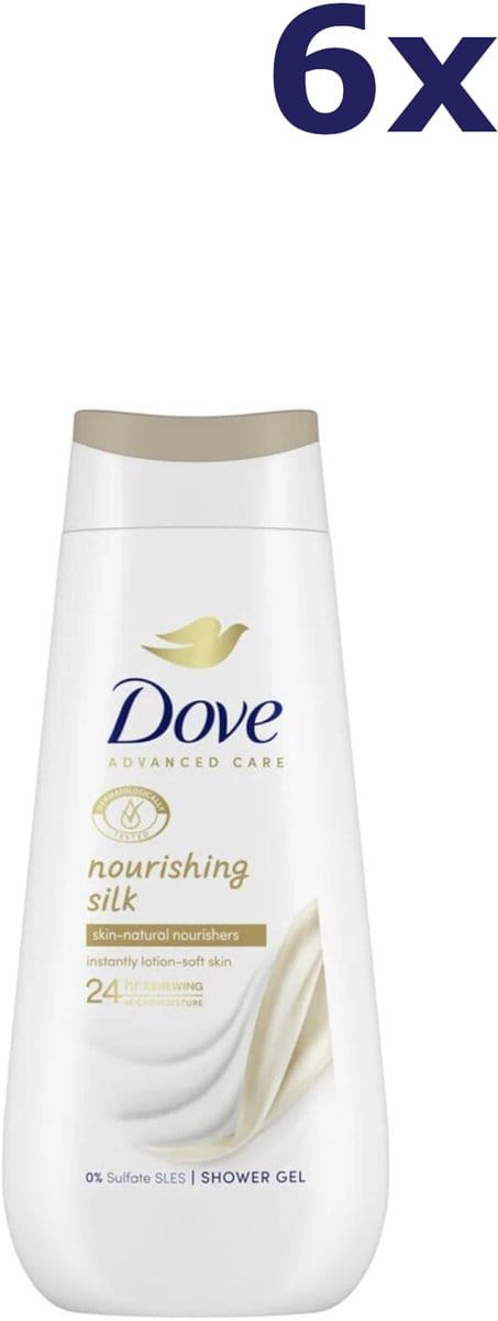 6x Dove Douchegel - 225ml - nourishing silk
