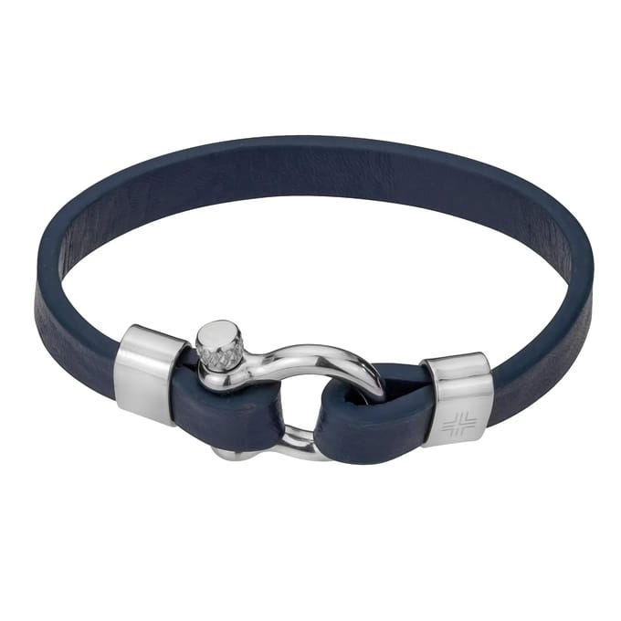 Echt leer en roestvrij stalen armband Philipp Blanc Paul
