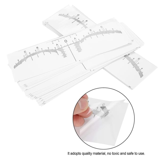 50 Stuks Wegwerp Wenkbrauw Tattoo Liniaal Sticker Microblading Meetinstrument white