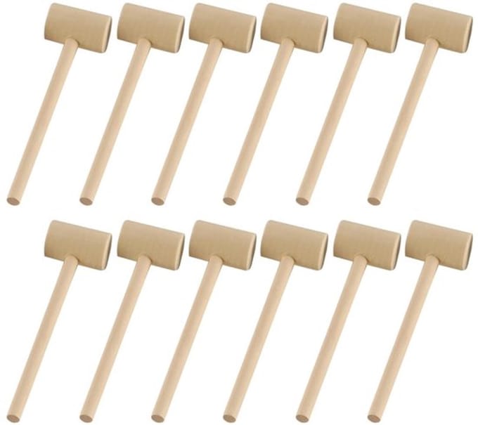 Allecto - Mini houten hamer - Party Game Props - Chocolade