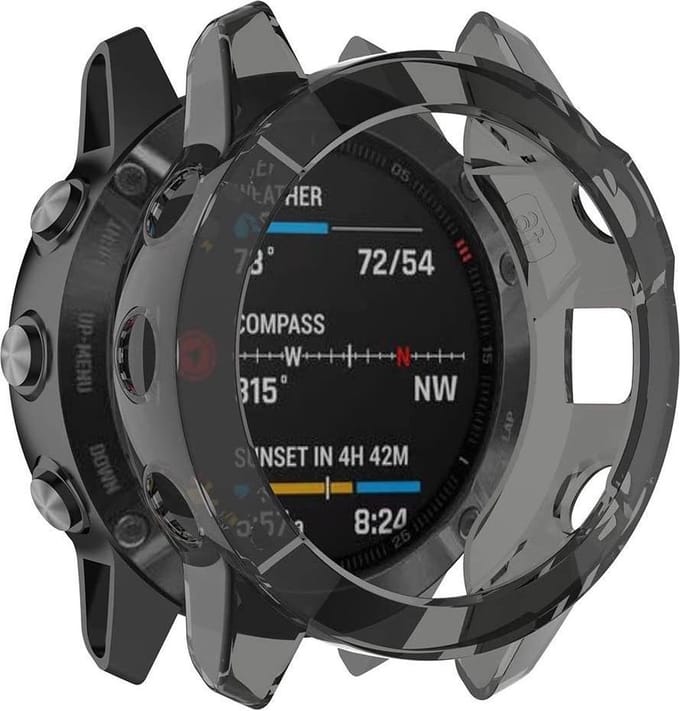 Case geschikt voor Garmin Fenix 6 - Zwart - Siliconen