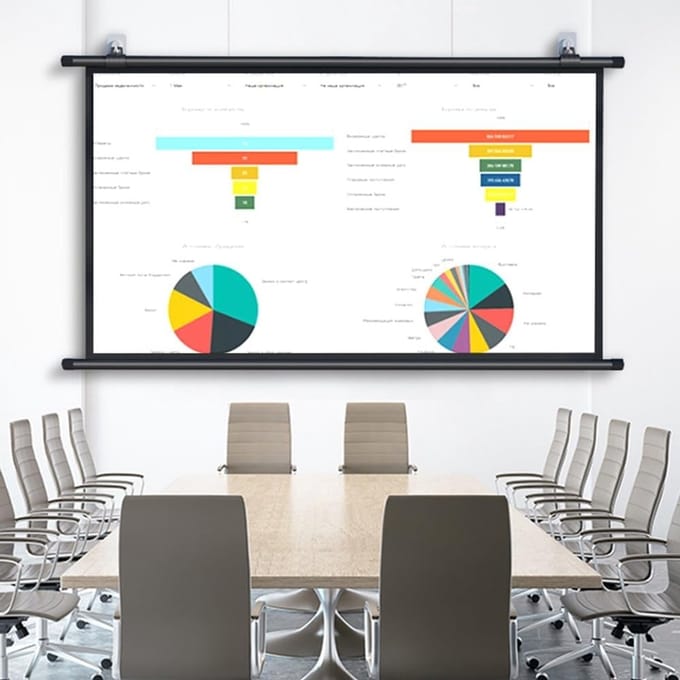 Projectiescherm 30-72 inch 4:3 16:9 Handmatig Oprolbaar voor thuisbioscoop