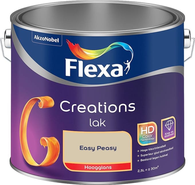 Flexa - Creations Lak Hoogglans - Easy Peasy - Mengverf - 2,5 L