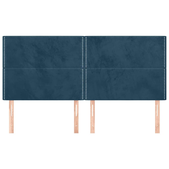 vidaXL Hoofdbord donkerblauw 200x5x118/128 cm fluweel