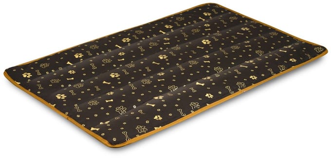 Hondenmandmat 80x60 cm waterdicht gouden botten