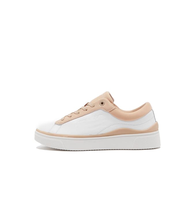 Tommy Hilfiger Dames Elevated Leather Cupsole Sneakers - Wit & Roze