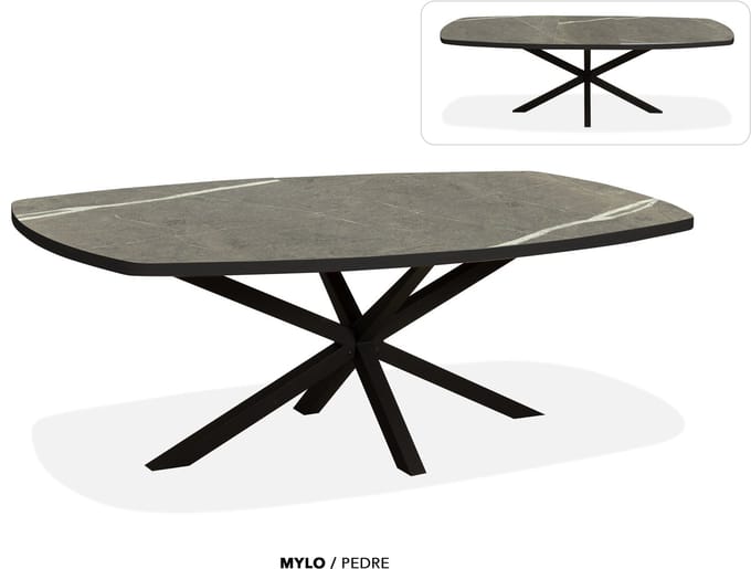 Maxfurn - Deens ovale uitschuiftafel 200/260cm | Zeer krasvast | Kleur: Pedra