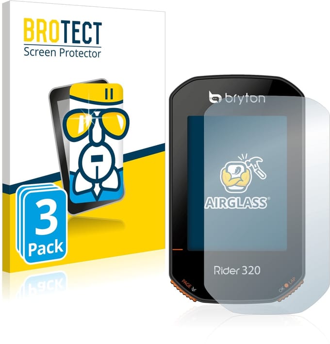 Screenprotector 3 Stuks voor Bryton Rider 320 Beschermglas transparant