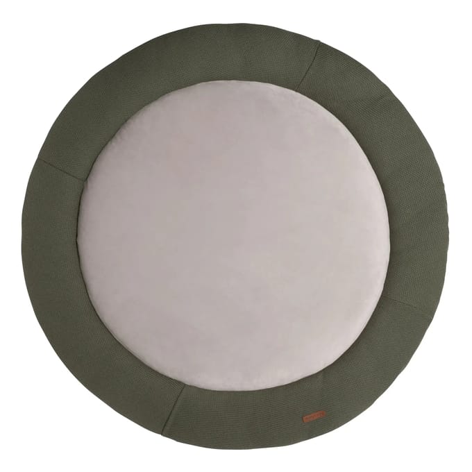 Baby's Only Gebreid boxkleed rond Classic - Parklegger - Speelkleed - Khaki - Ø95 cm - Extra dik - Boxmatras - Tweezijdig te gebruiken
