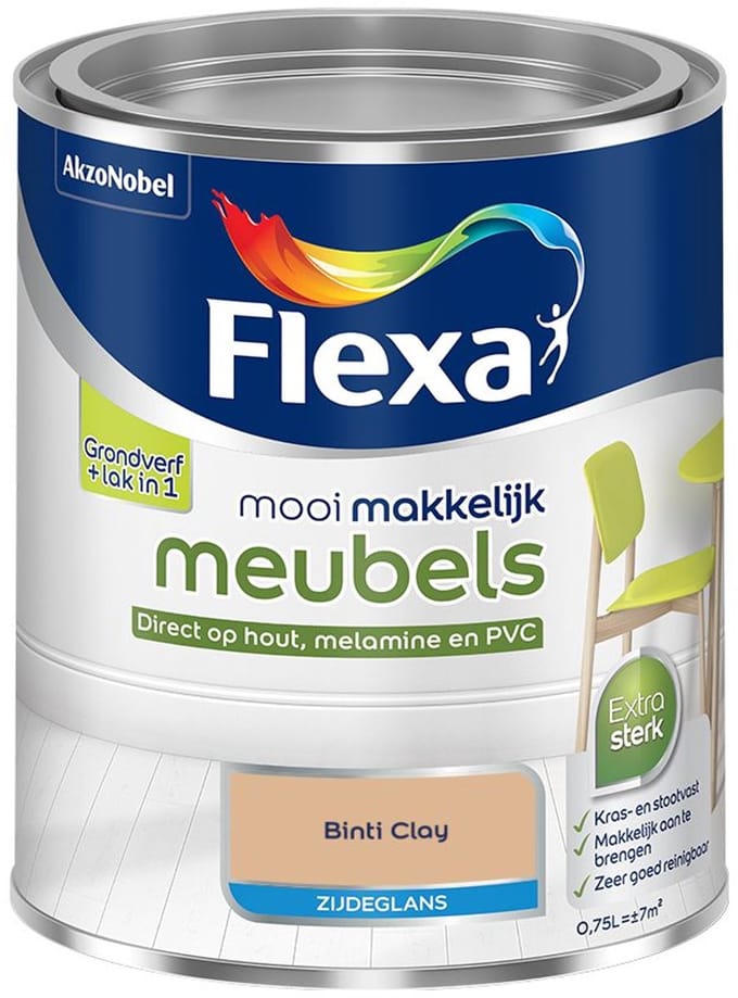 Flexa - Mooi Makkelijk Meubels Zijdeglans - Binti Clay - Mengverf - 750 Ml