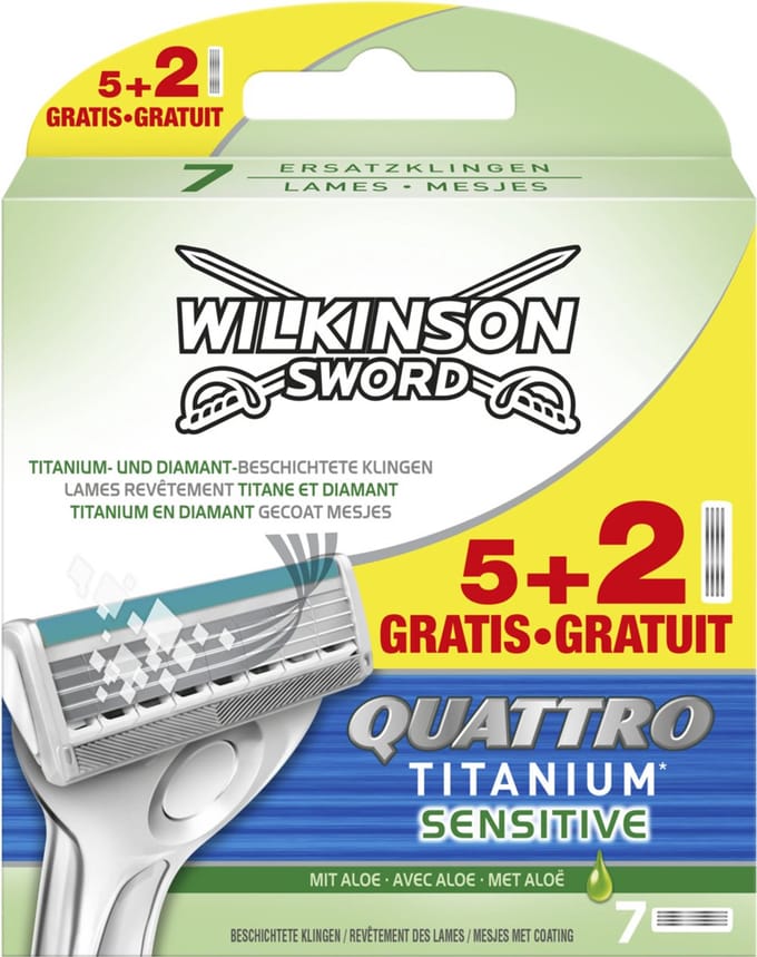 Wilkinson Sword Quattro Essential 4 Sensitive - navulmesjes 5+2 stuks