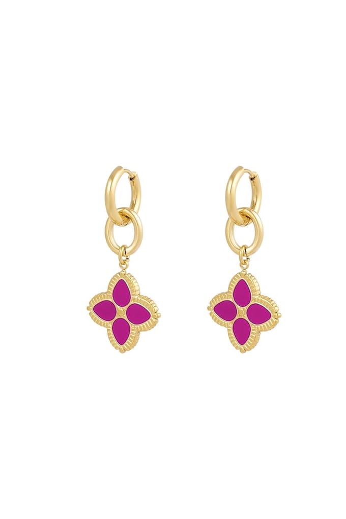 Oorbellen flower - roze goud