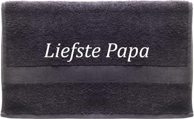 Handdoek - Liefste Papa - 100x50cm - Grijs
