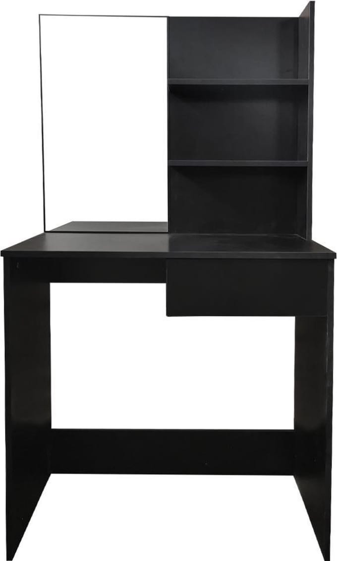Kaptafel - make up visagie opmaaktafel - toilettafel - met spiegel - zwart