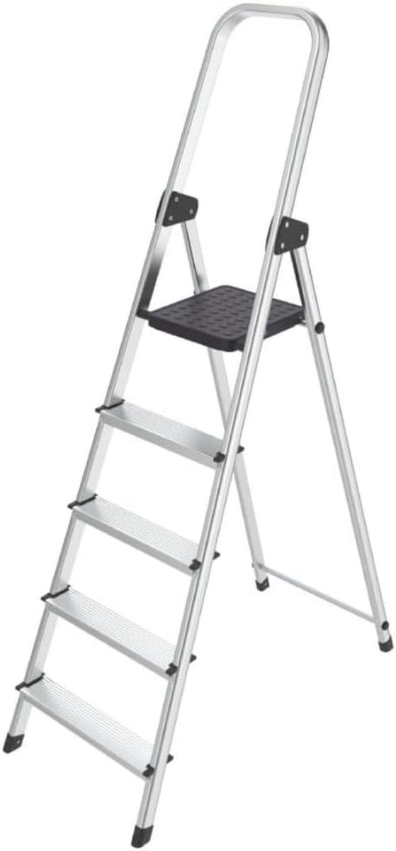 Aluminium Trapladder 5-traps - Lichtgewicht en Antislip Veiligheid